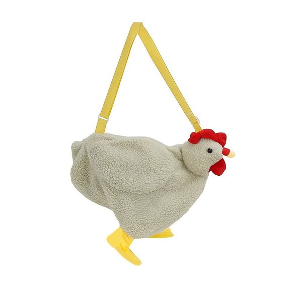 1Pcs Fuzzy Cute Chicken Crossbody Bag Cartoon Animal Shoulder Bag Fluffy Bag <3 - Picture 1 of 7